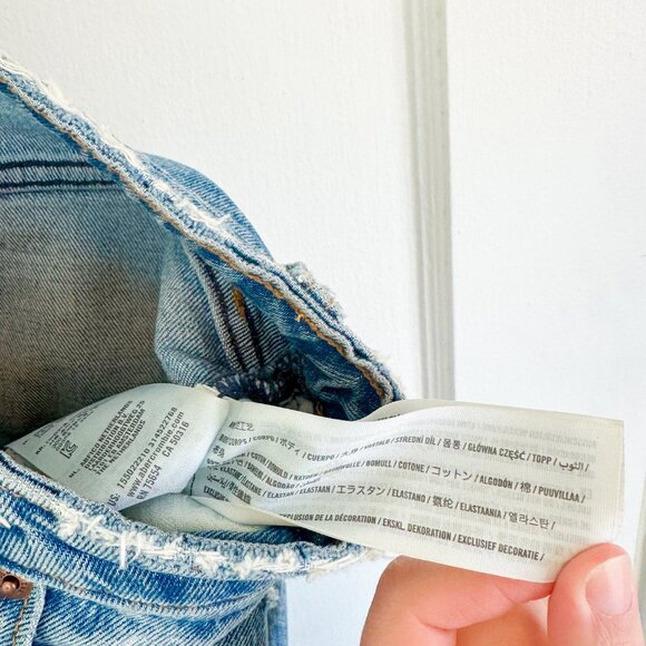 Abercrombie | Curve Love The Dad‎ High Rise Jeans Double Knee Destroy Size 25 - Picture 5 of 5